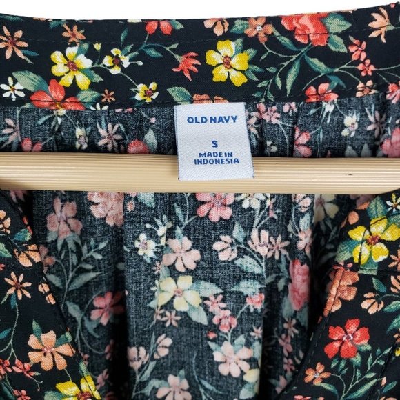 Old Navy Multicolor Liberty Floral V-Neck Henley Button Blouse Top Size Small - Picture 5 of 6